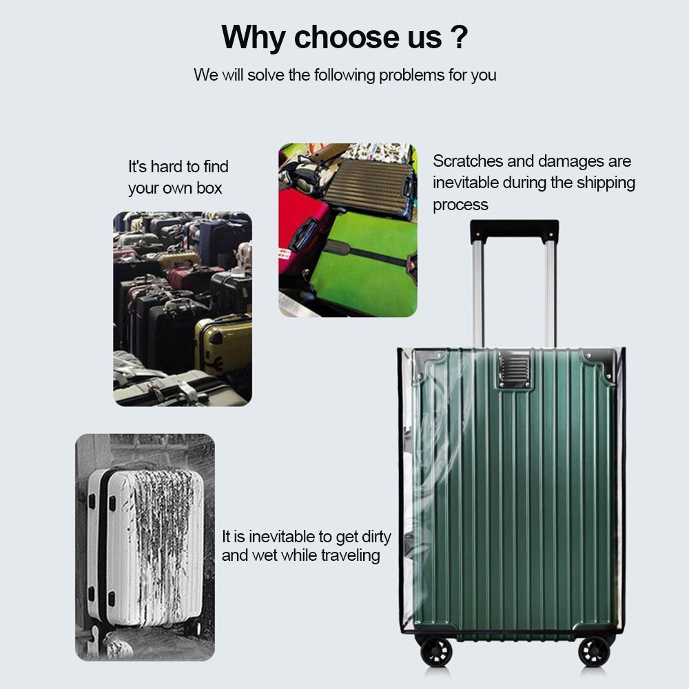 Waterproof Suitcase Cover Protector - Duurzame, volledig transparante kofferbeschermer, stofdichte PVC