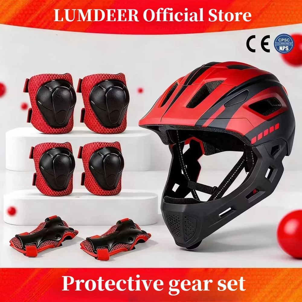 Kids Ride On Suitcase Scooter - LUMDEER Kinder MTB Helm Beschermingsset Volledig