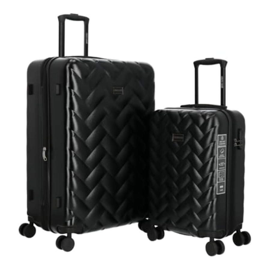 Expandable Hard Shell Luggage Set - Reiskofferset: harde schaal van polycarbonaat, zwart,