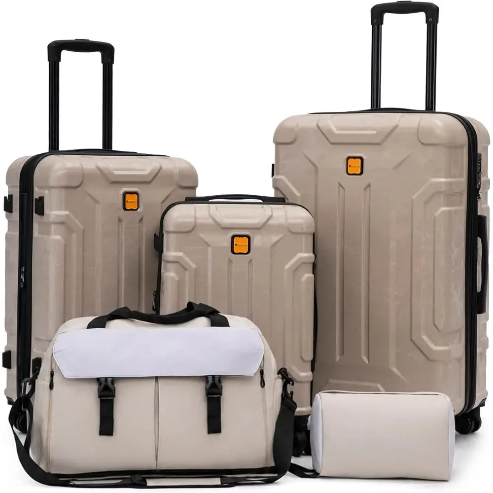 Expandable Hard Shell Luggage Set - 5-delige hardshell kofferset, 20/24/28 inch uitbreidbaar,
