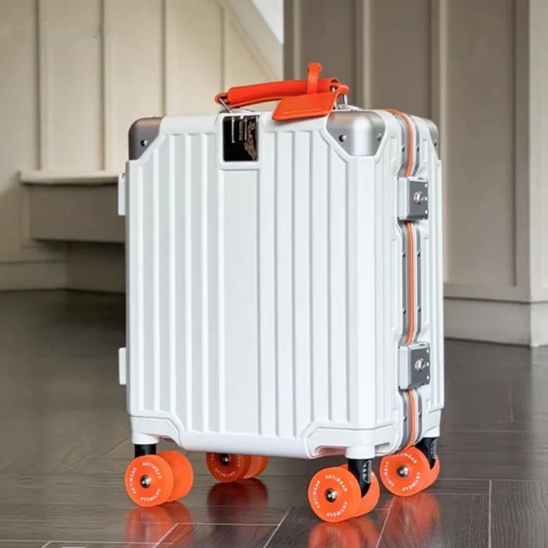 Aluminum Frame Carry On Luggage - 14'' Rolkoffer, lichtgewicht reiskoffer met TSA-slot,