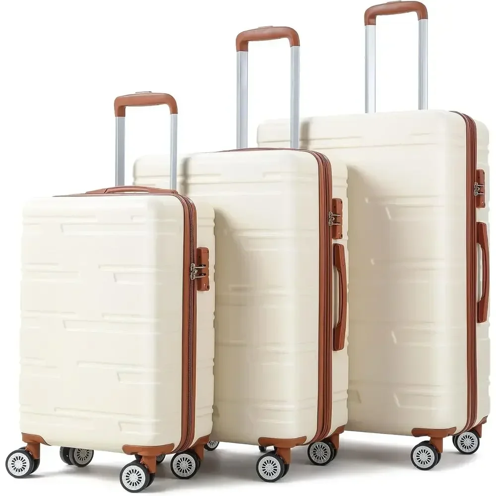 Expandable Hard Shell Luggage Set - Uitbreidbare 3-delige hardshell koffersset met spinnerwielen