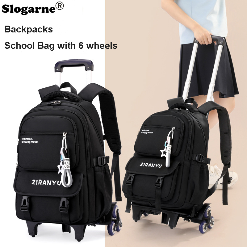 Foldable Rolling Luggage Bag - Schooltrolley rugzak kinderen 2026 nieuw 6