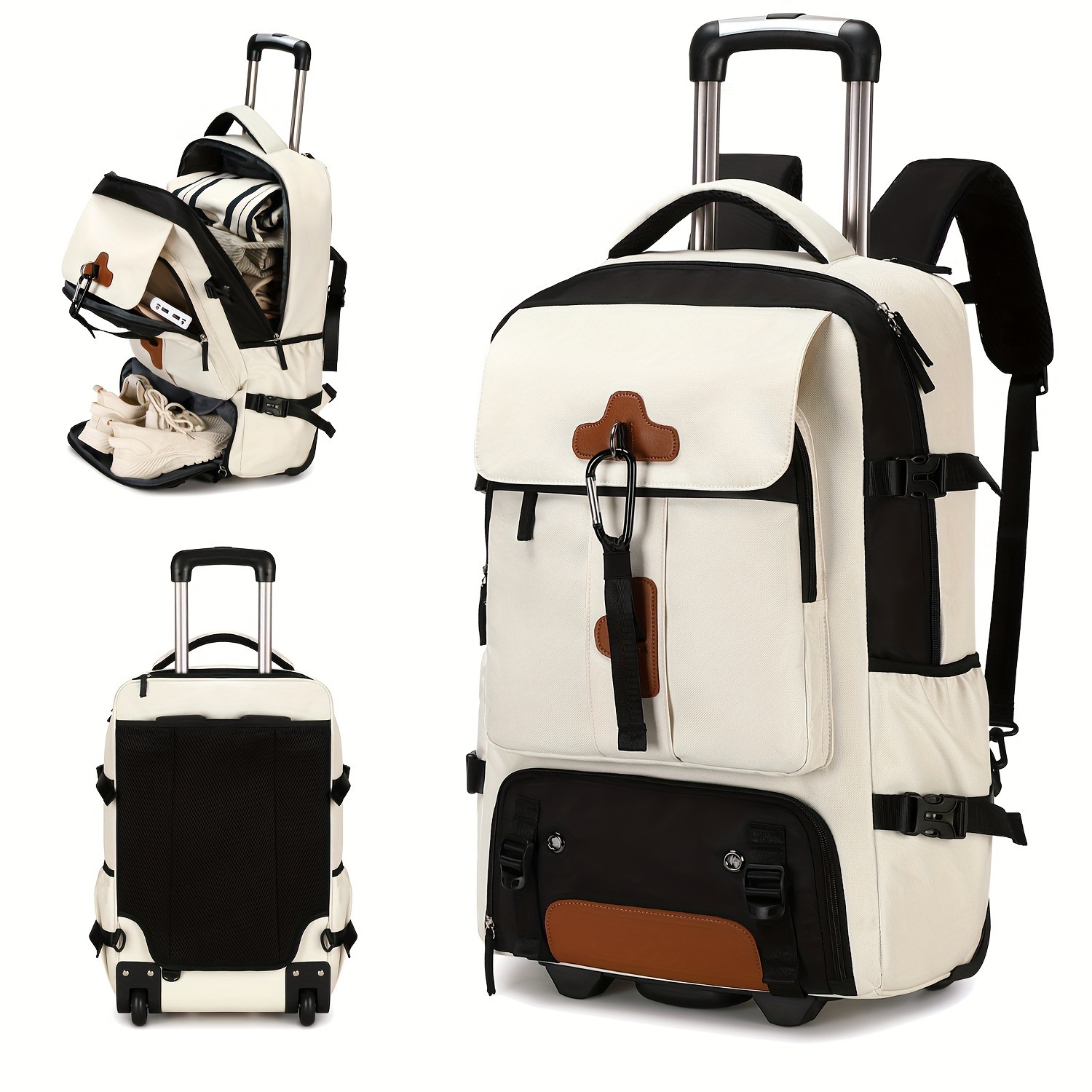 Foldable Rolling Luggage Bag - Rolrugzak Reisrugzak met grote capaciteit en