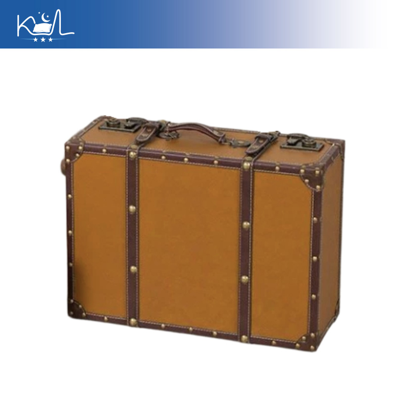 Retro Vintage Trunk Suitcase - Vintage oranje decoratieve koffer opbergdoos, verweerde
