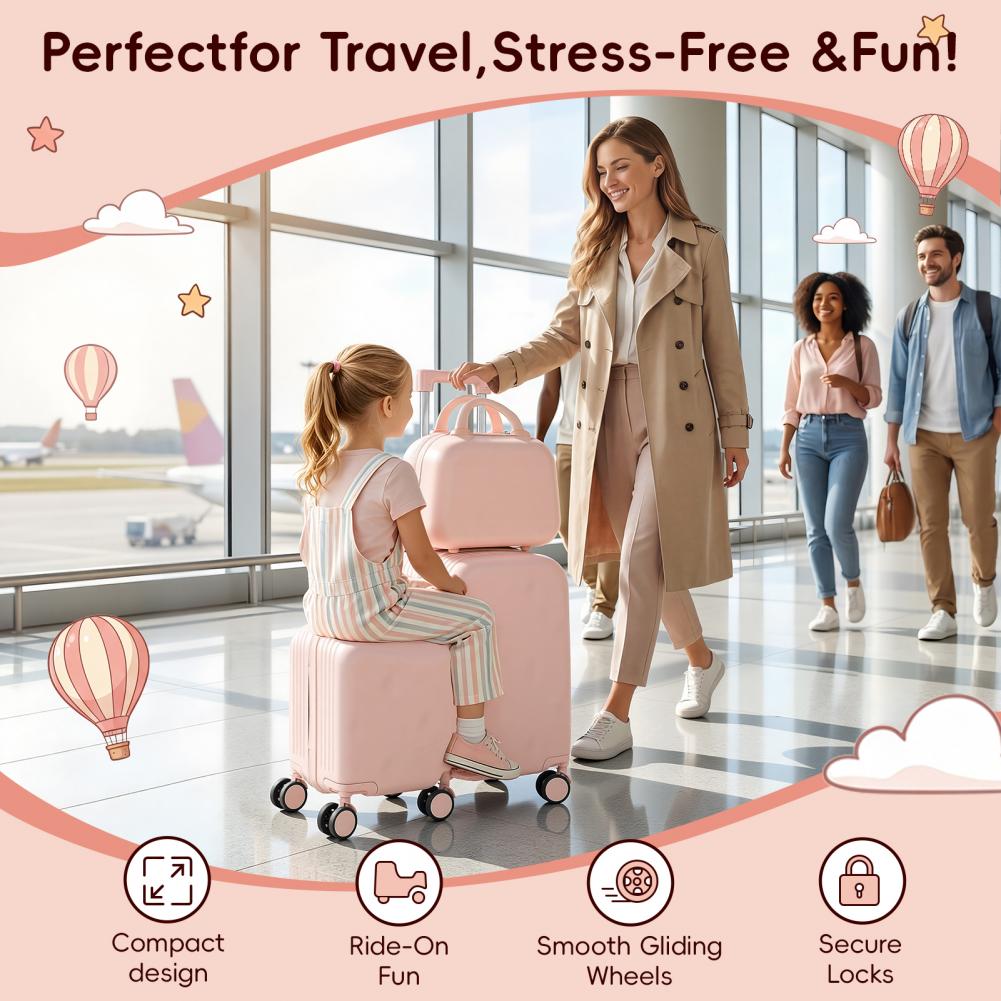 Kids Ride On Suitcase Scooter - Leuke scooter, 20 inch, voor kinderen,