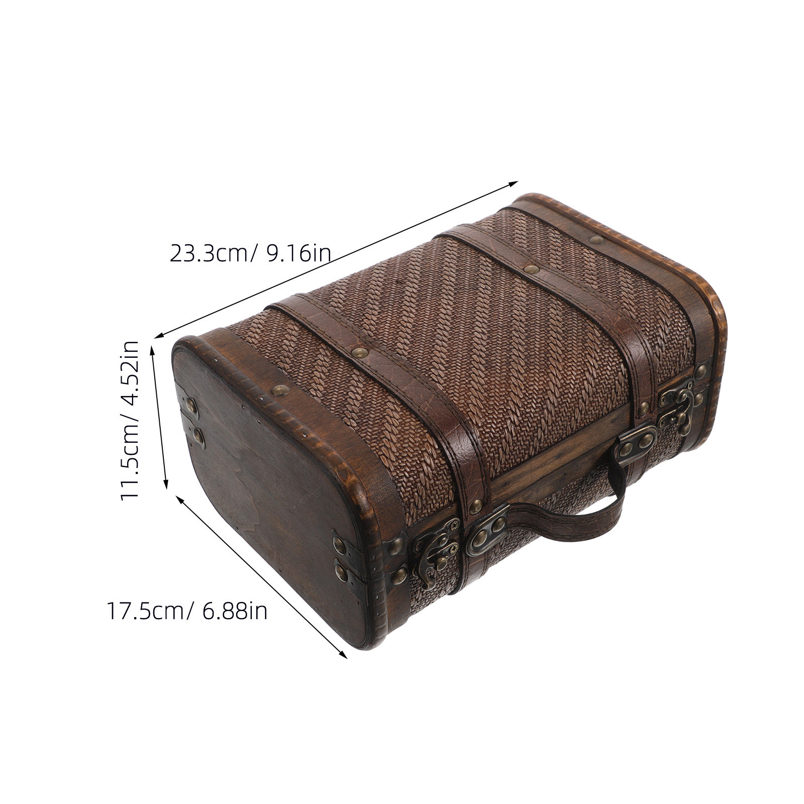 Houten vintage koffer decorati - Retro Vintage Trunk Suitcase recensie en prijs