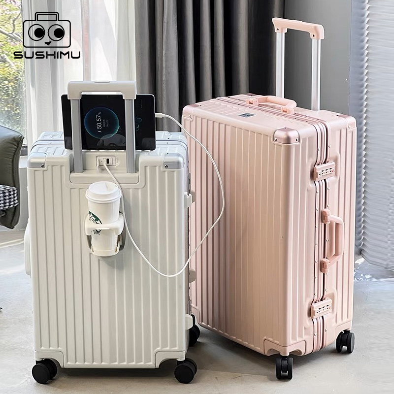 SUSHIMU Handbagage met bekerte - Spinner Wheel Rolling Suitcase 20 Inch recensie en prijs