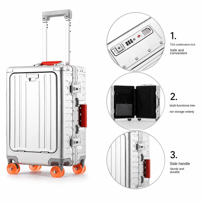Volledig aluminium magnesiumle - Front Opening Laptop Luggage 24 Inch recensie en prijs