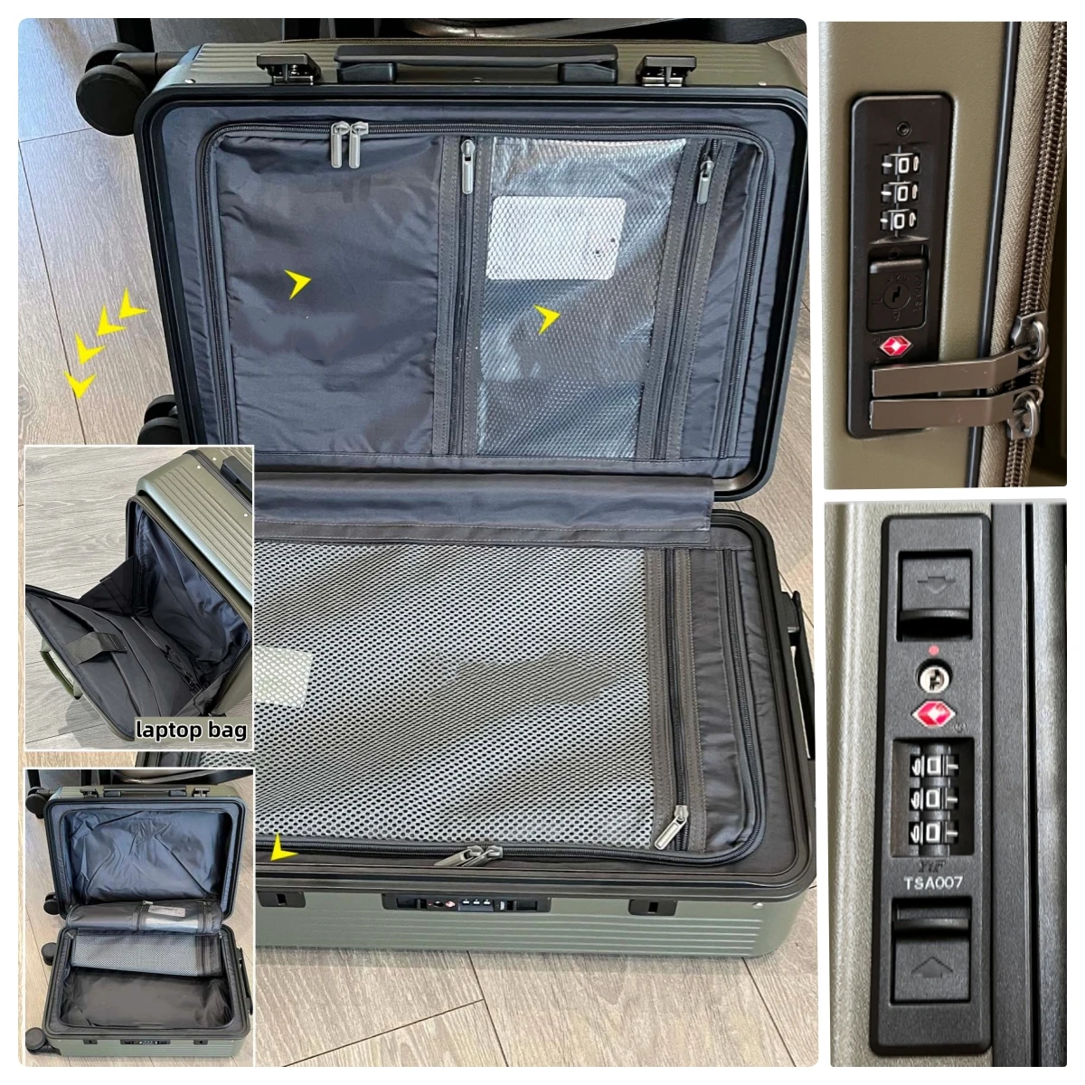 2-in-1 koffer, afneembare rugz - Aluminum Frame Carry On Luggage recensie en prijs