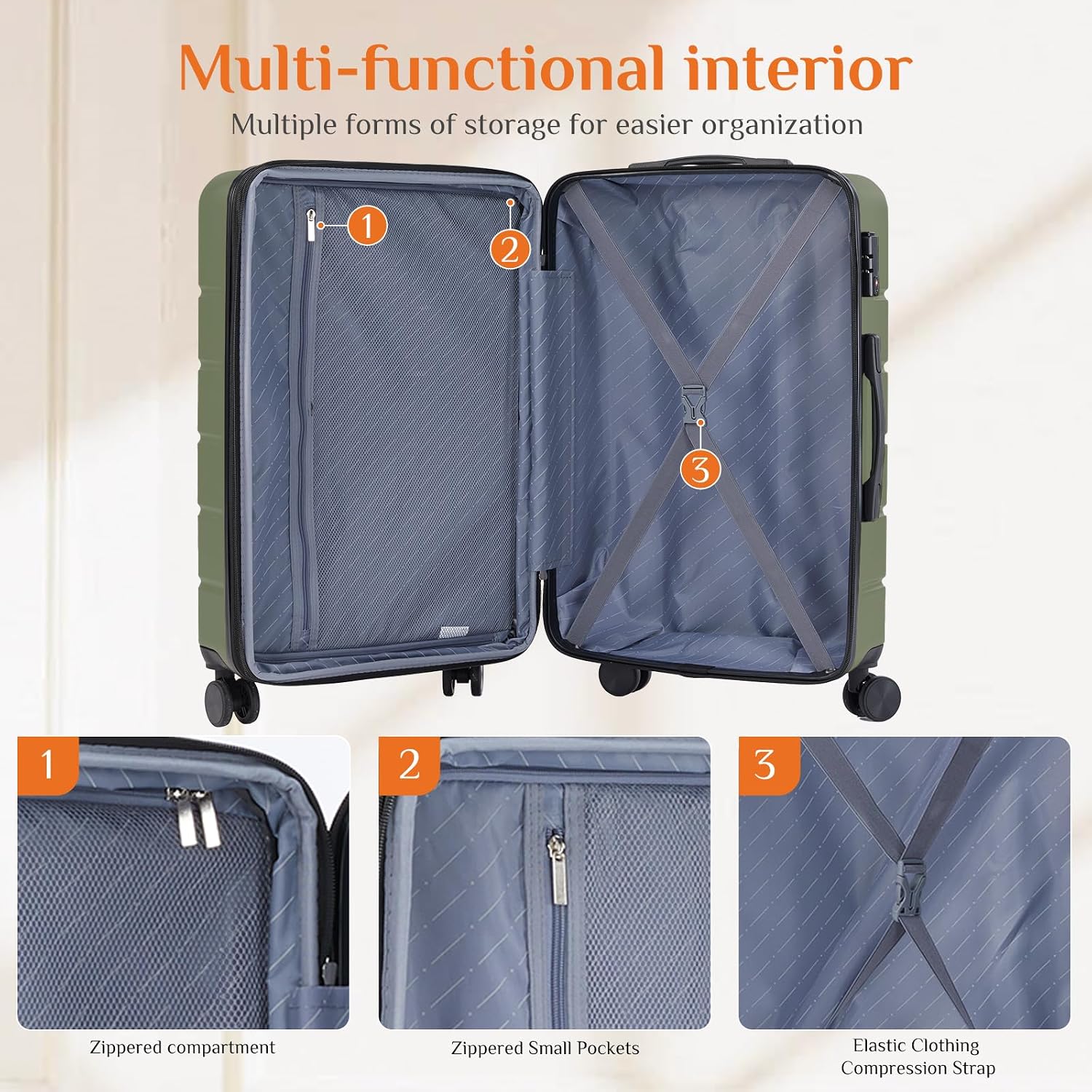 28 inch handbagage, harde ABS- - Expandable Hard Shell Luggage Set recensie en prijs