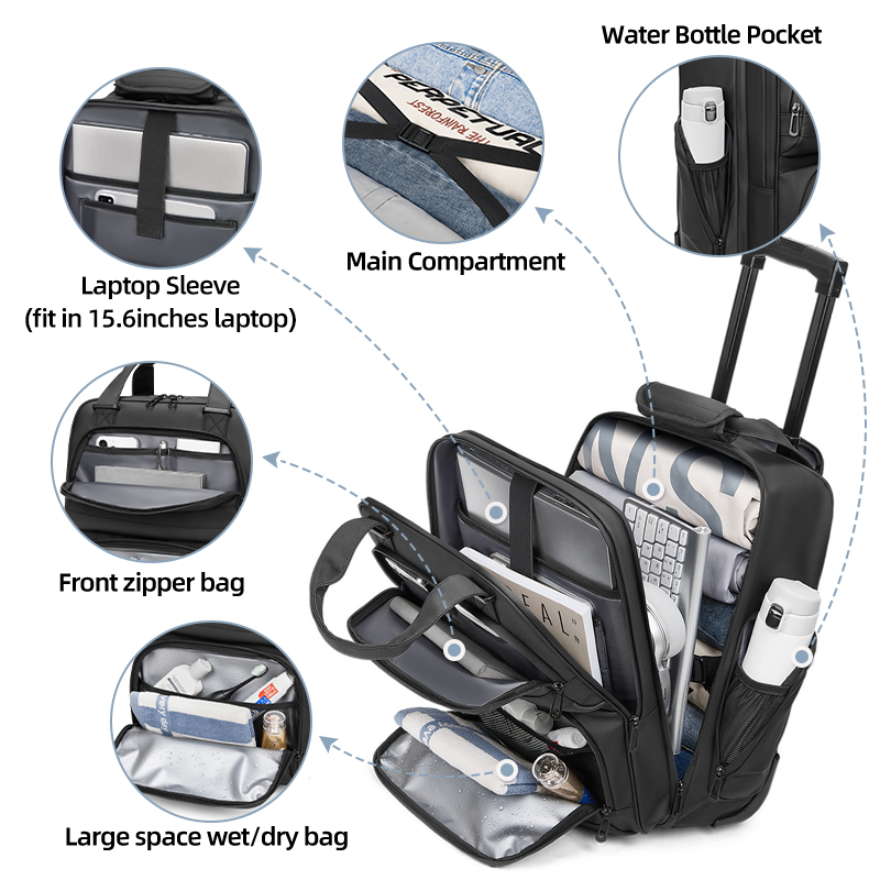Reistrolley, zakelijke rugzakk - Foldable Rolling Luggage Bag recensie en prijs